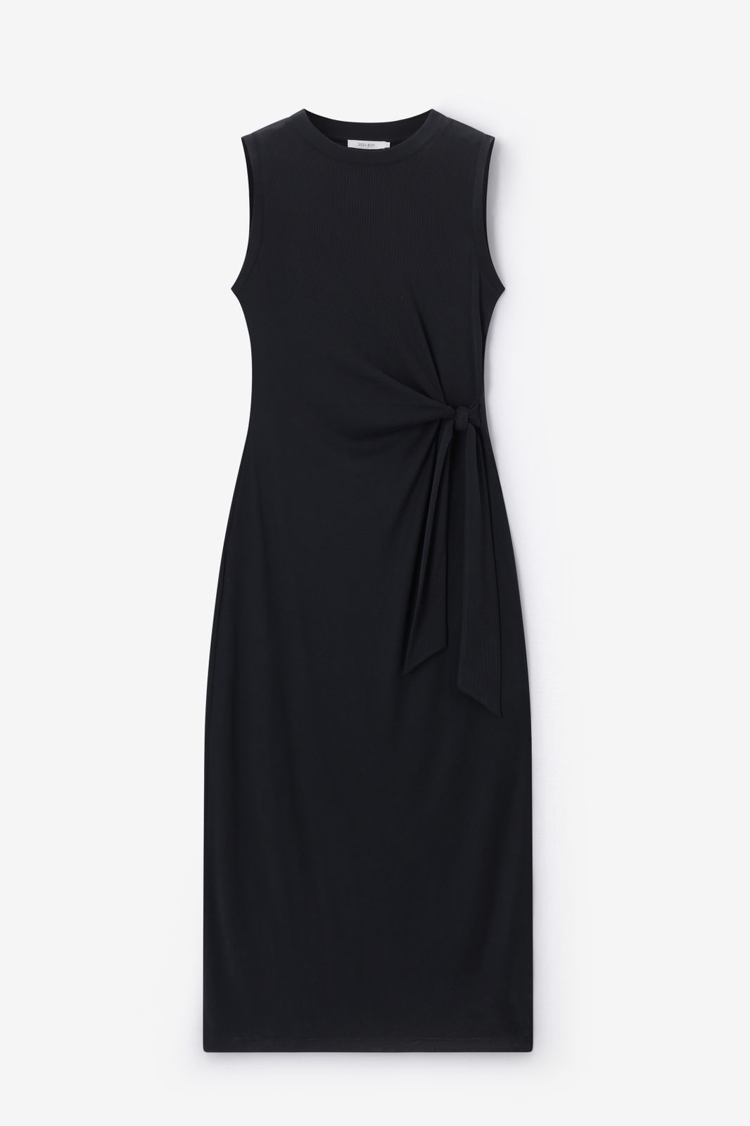 Jersey-Kleid mit Rippmuster - schwarz
