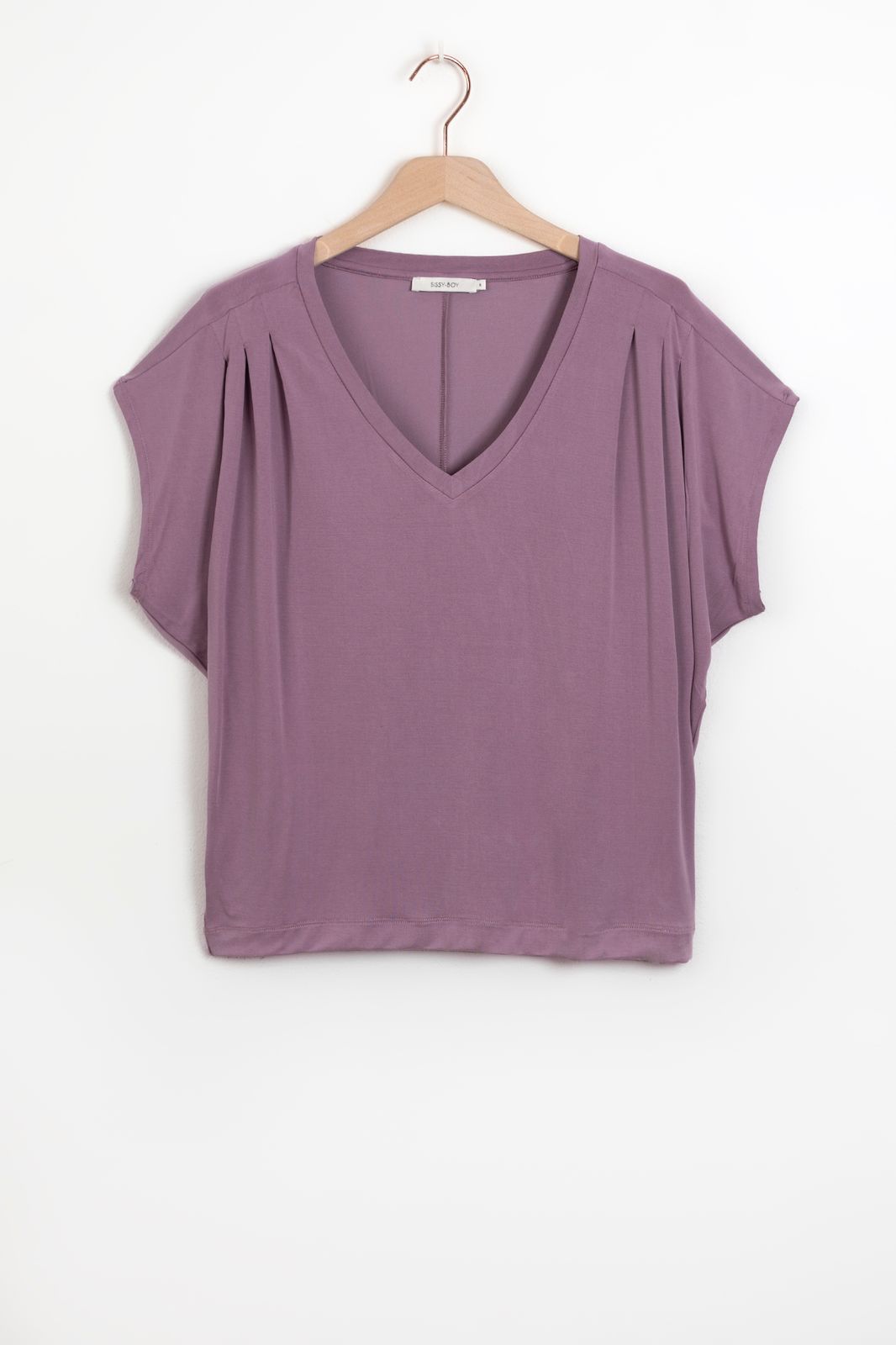 T-shirt avec détails plissés - violet