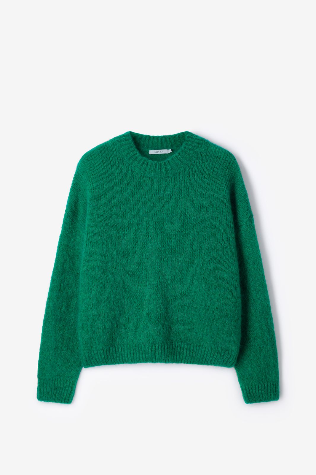 Pull tricoté en mohair - vert foncé