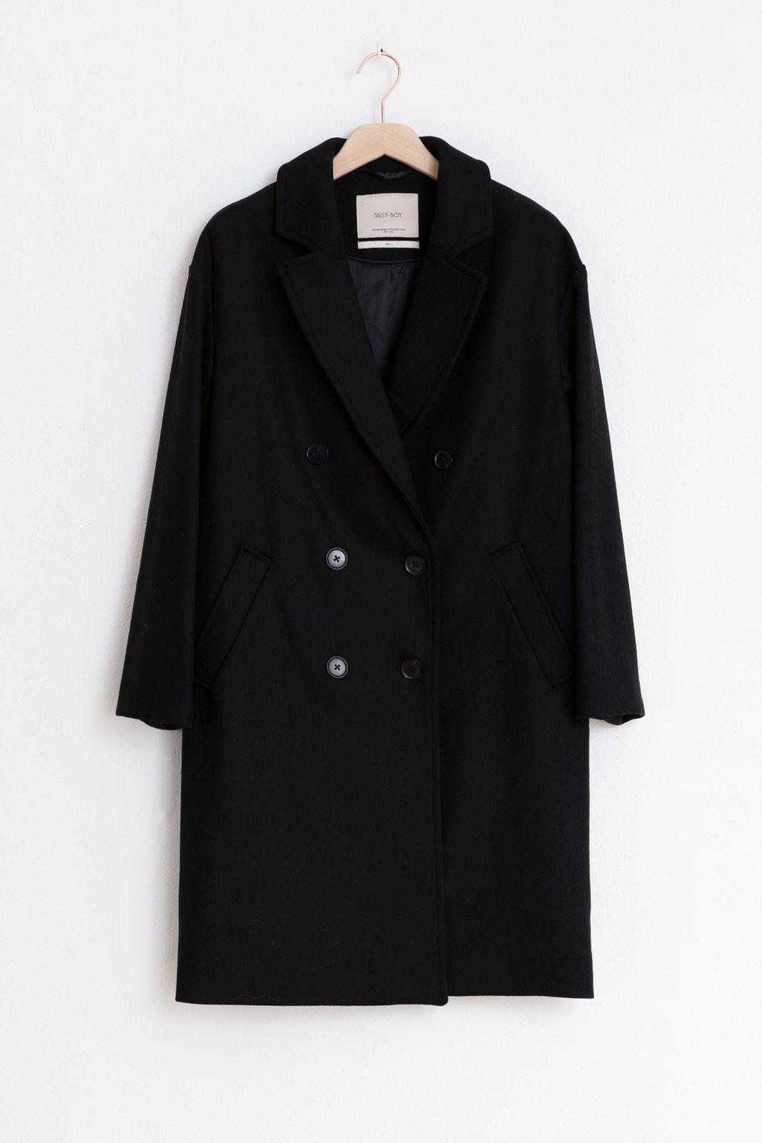 Long manteau en laine - noir