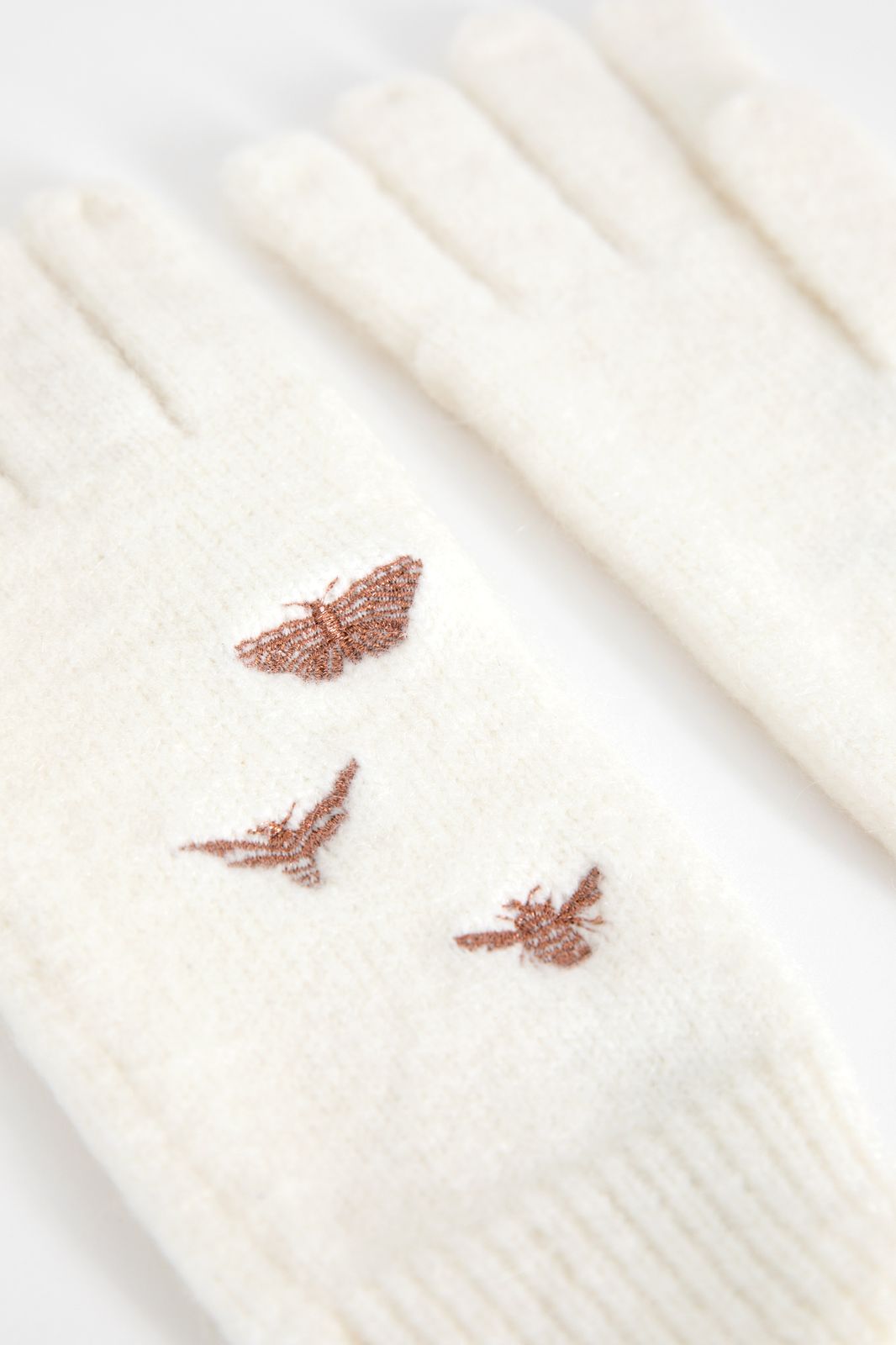 Beige handschoenen met insecten embroidery - Dames | Sissy-Boy