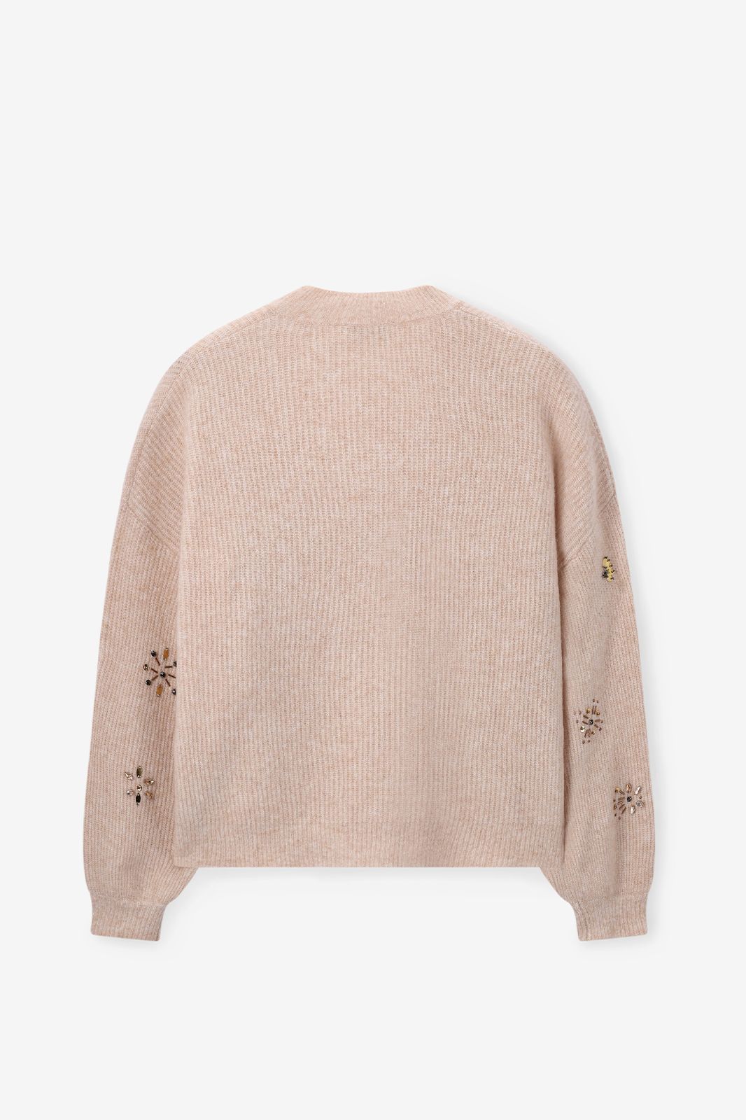 Pullover mit V-Ausschnitt - beige