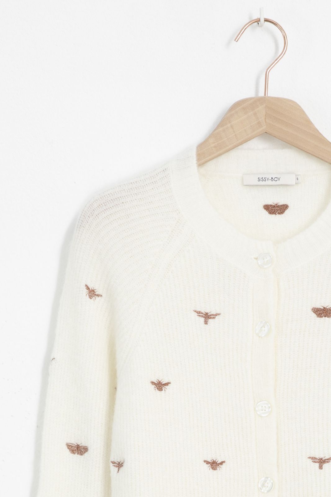 Wit vest met insecten embroidery - Dames | Sissy-Boy