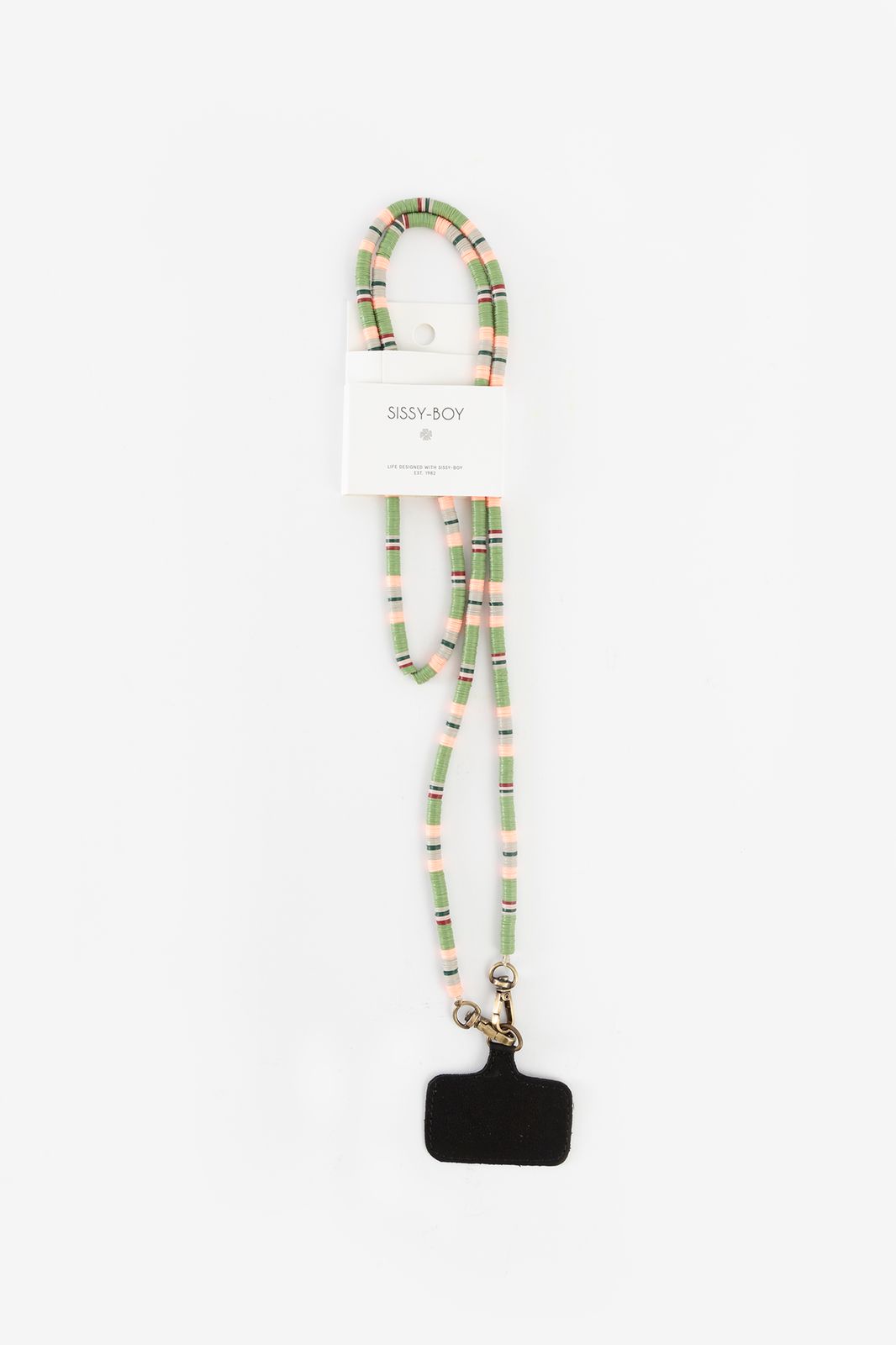 Cordon téléphone avec perles - vert/multicolore