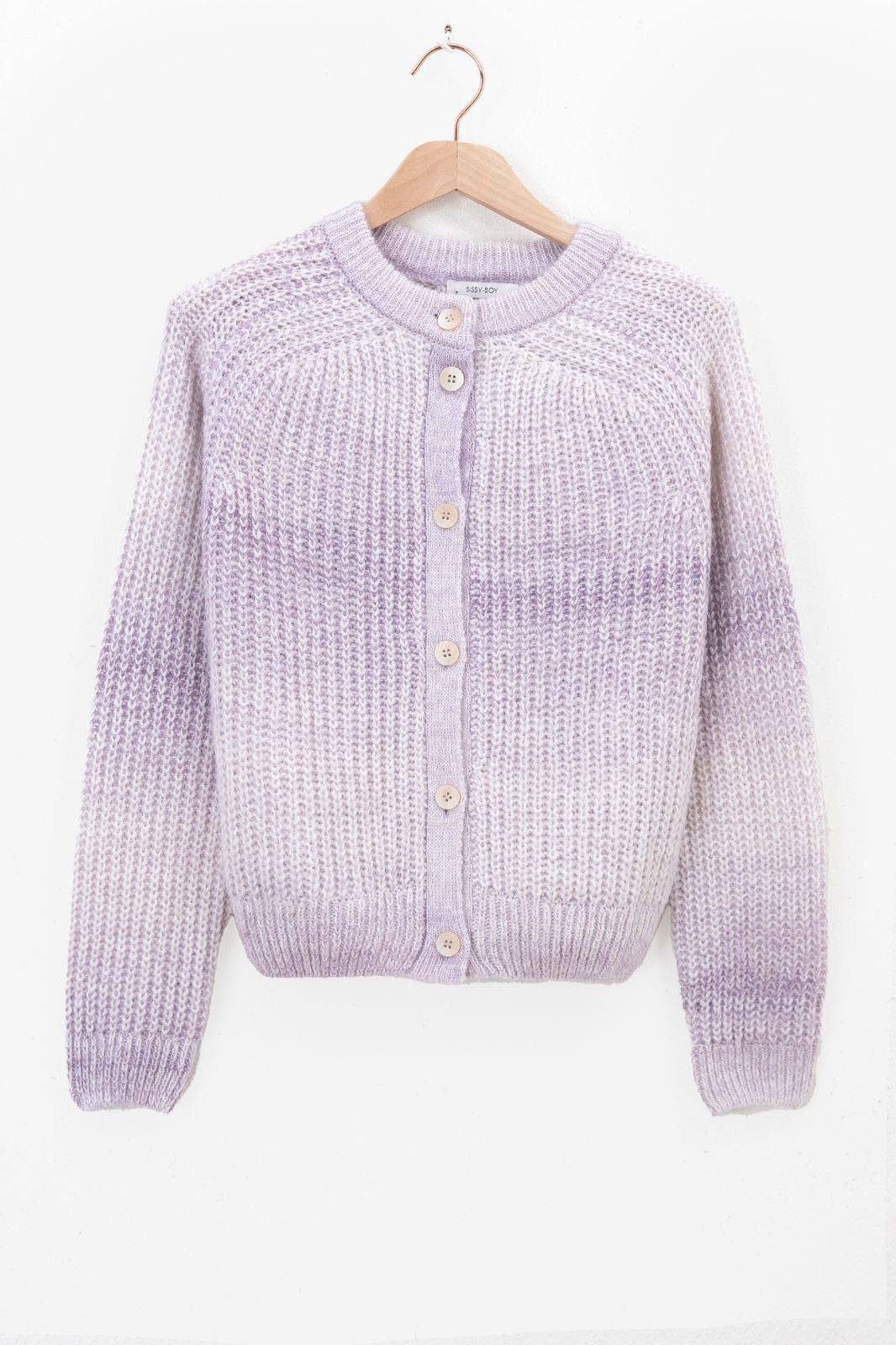Cardigan tricoté dégradé - lilas