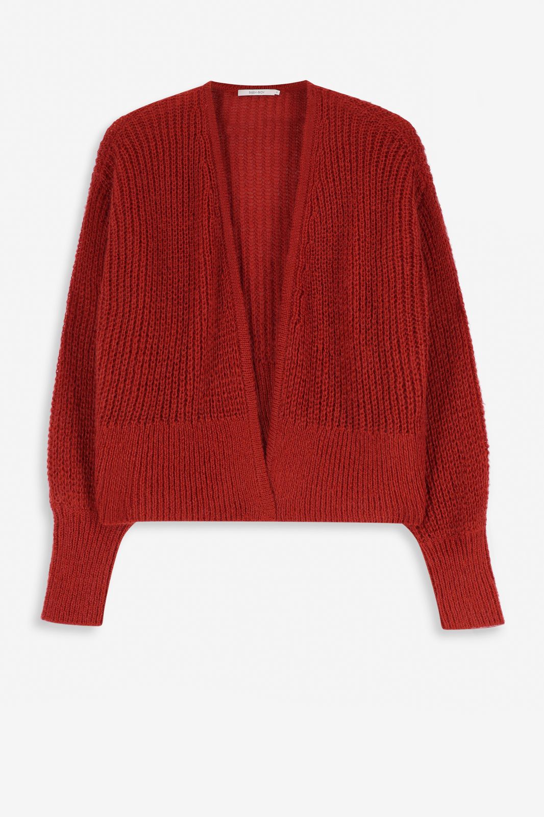 Gilet en maille côtelée - orange foncé