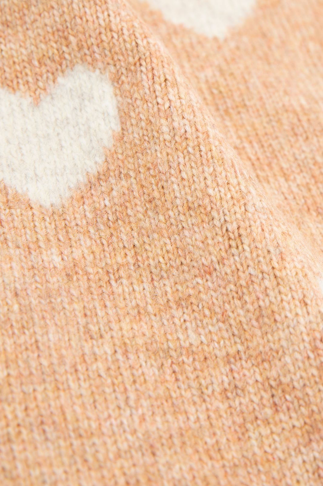 Écharpe tricotée avec cœurs - beige