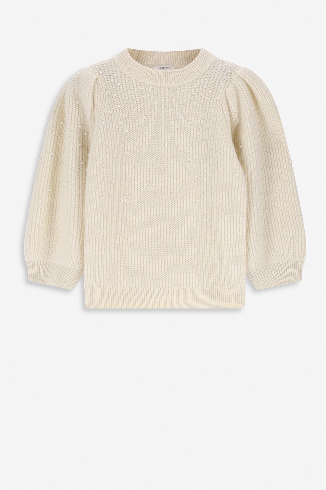 Pull orné de perles - blanc