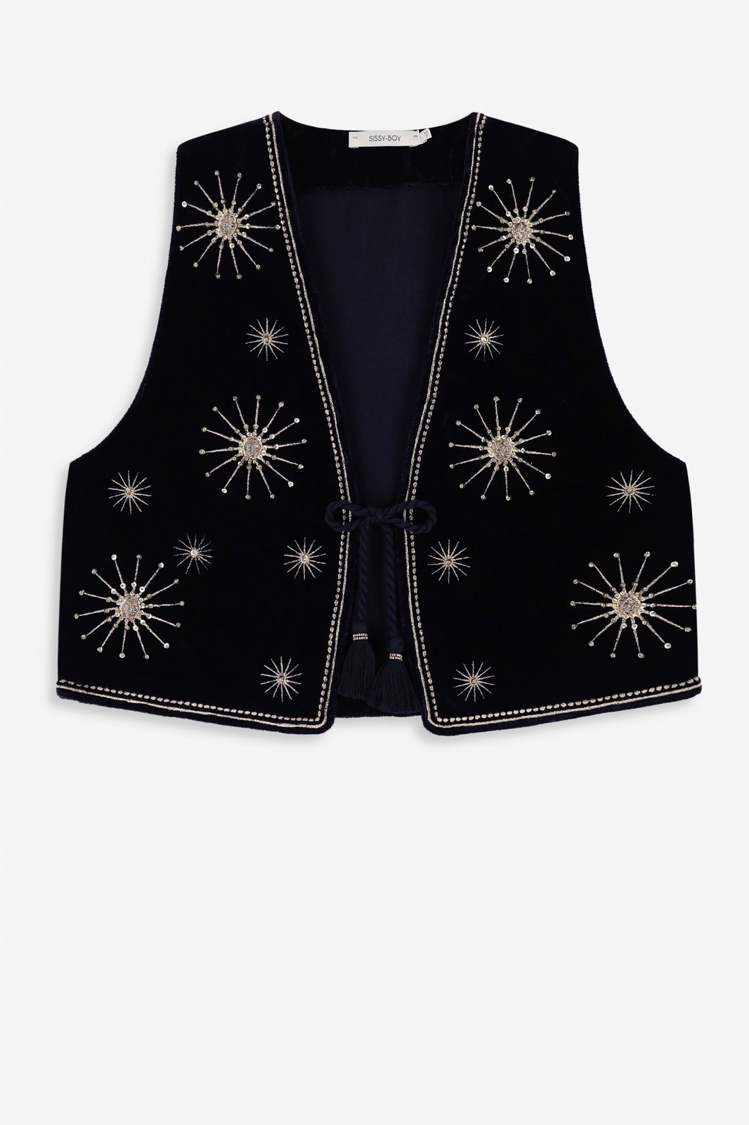 Gilet avec broderie - bleu foncé
