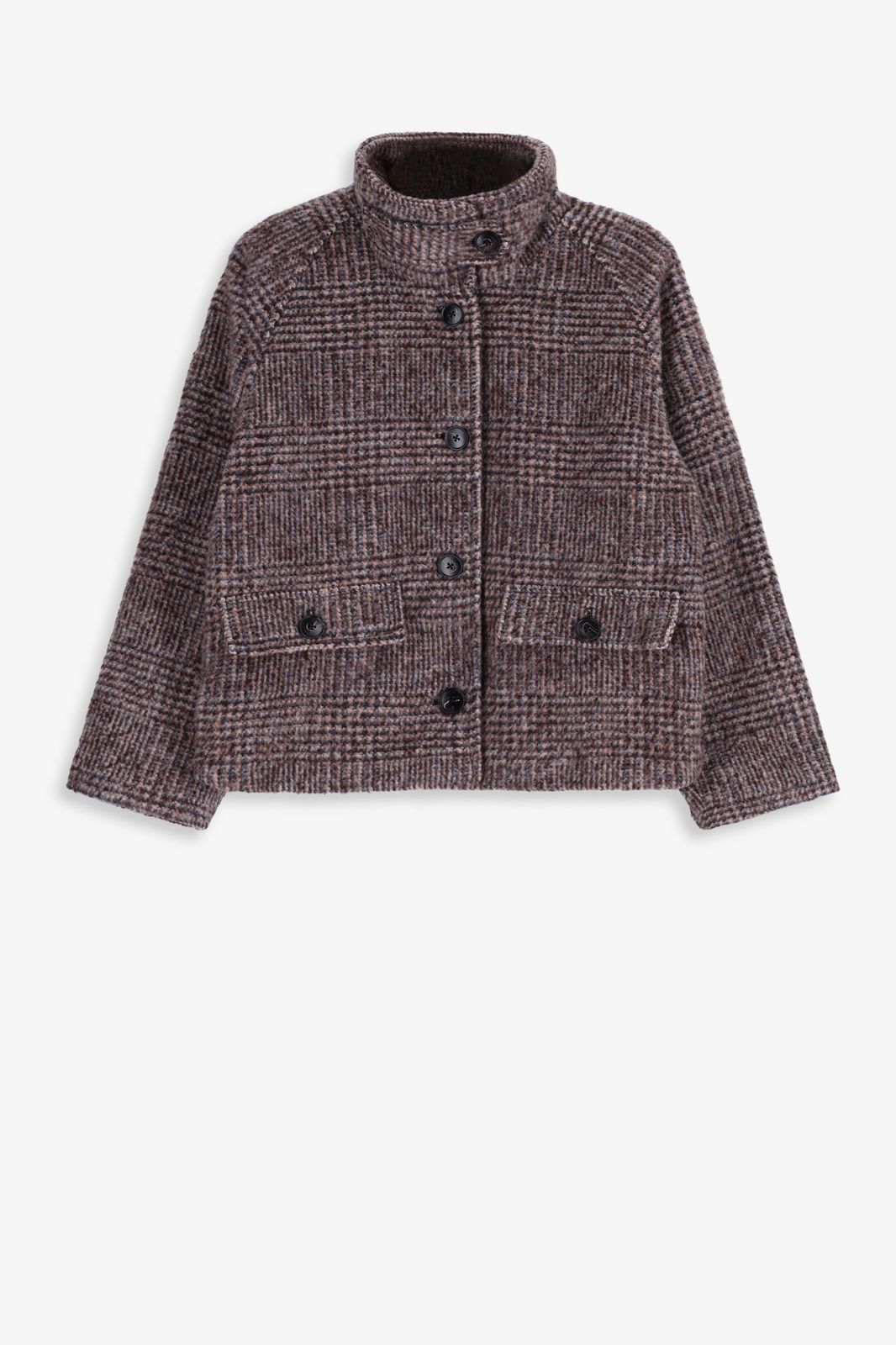 Braune karierte Kurzjacke