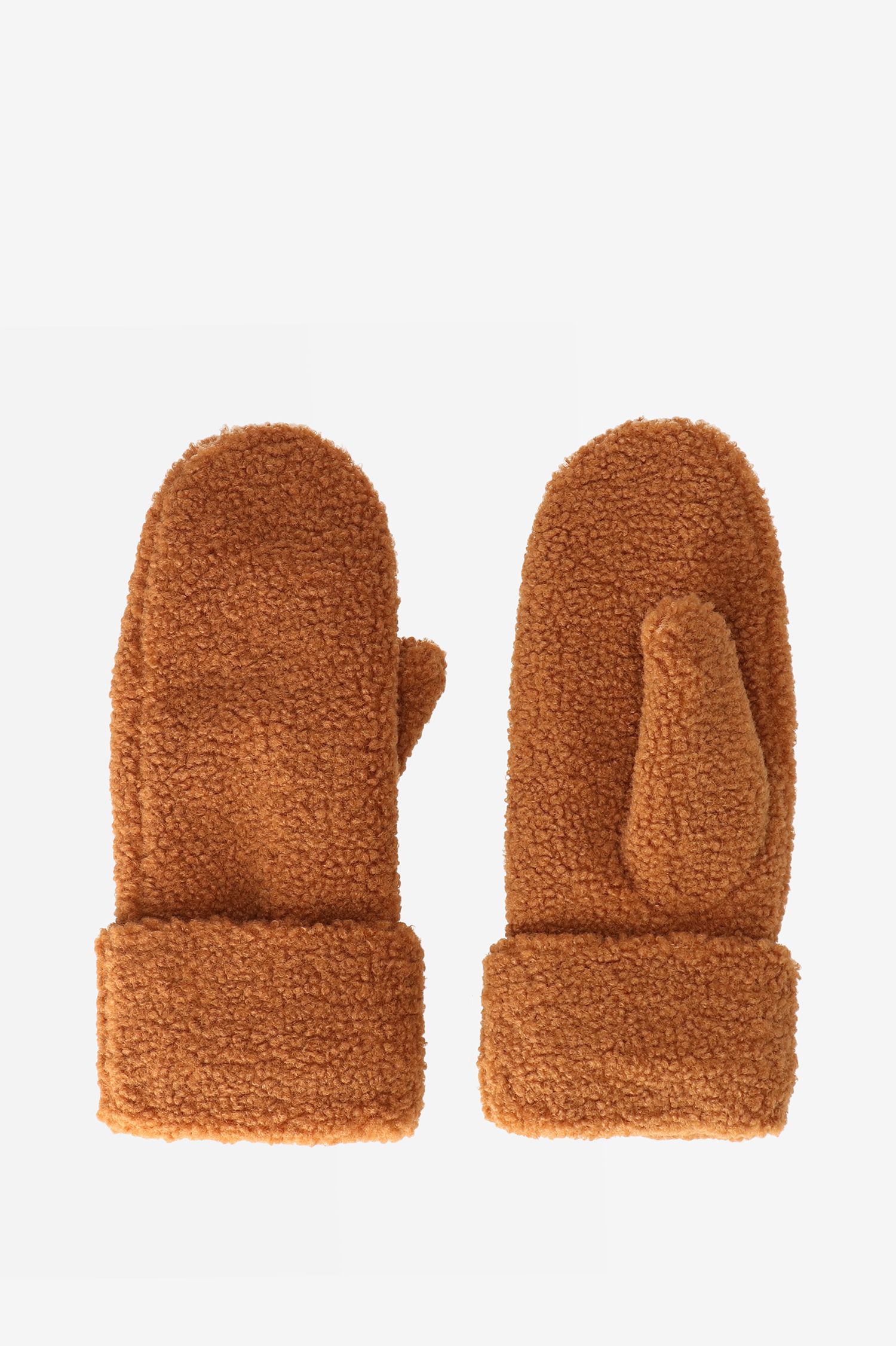 Wanten - handschoenen met schapenwol - licht bruin - De Schoenkliniek