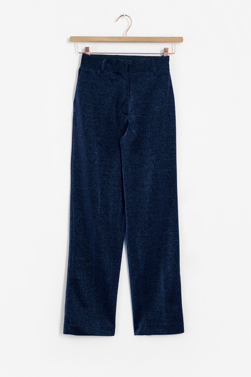 Donkerblauwe cropped pantalon met glitter - Dames | Sissy-Boy