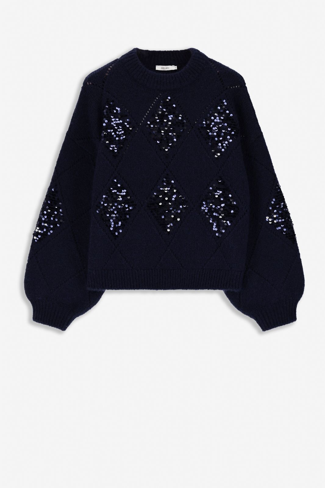Pullover mit Pailletten - dunkelblau