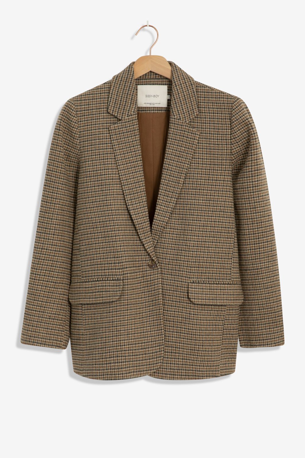 Karierter Blazer - braun