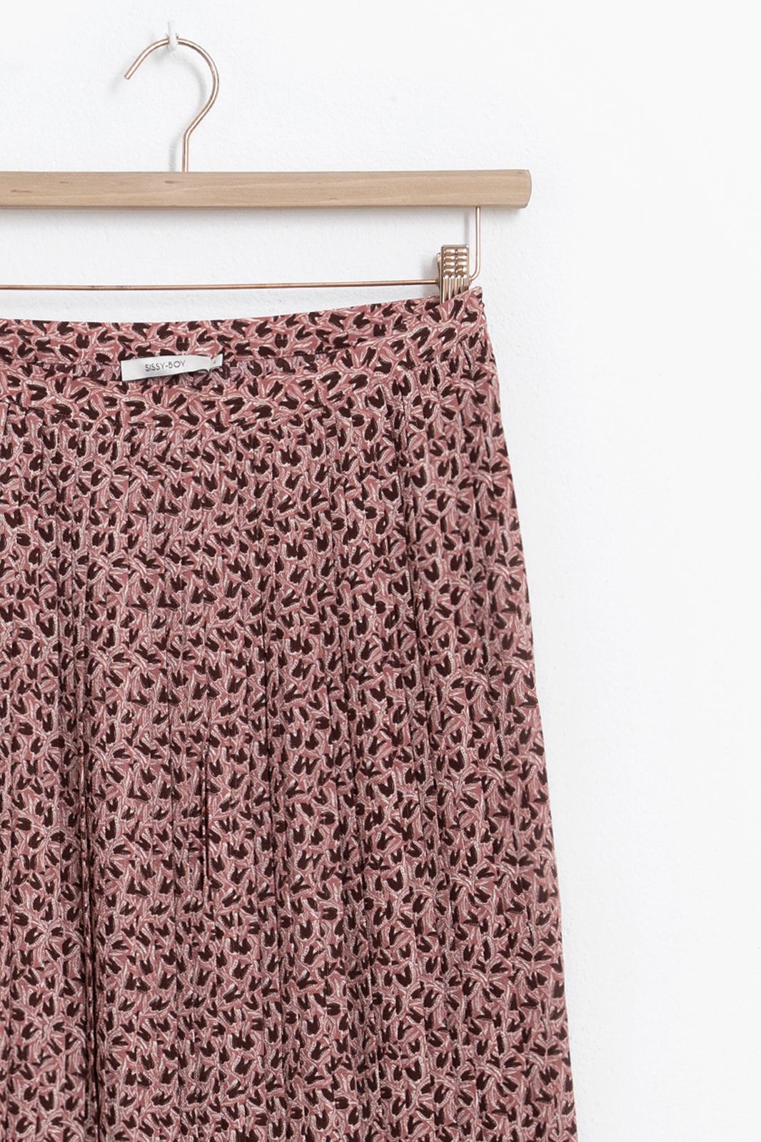 Plissee-Rock mit Print - rosa