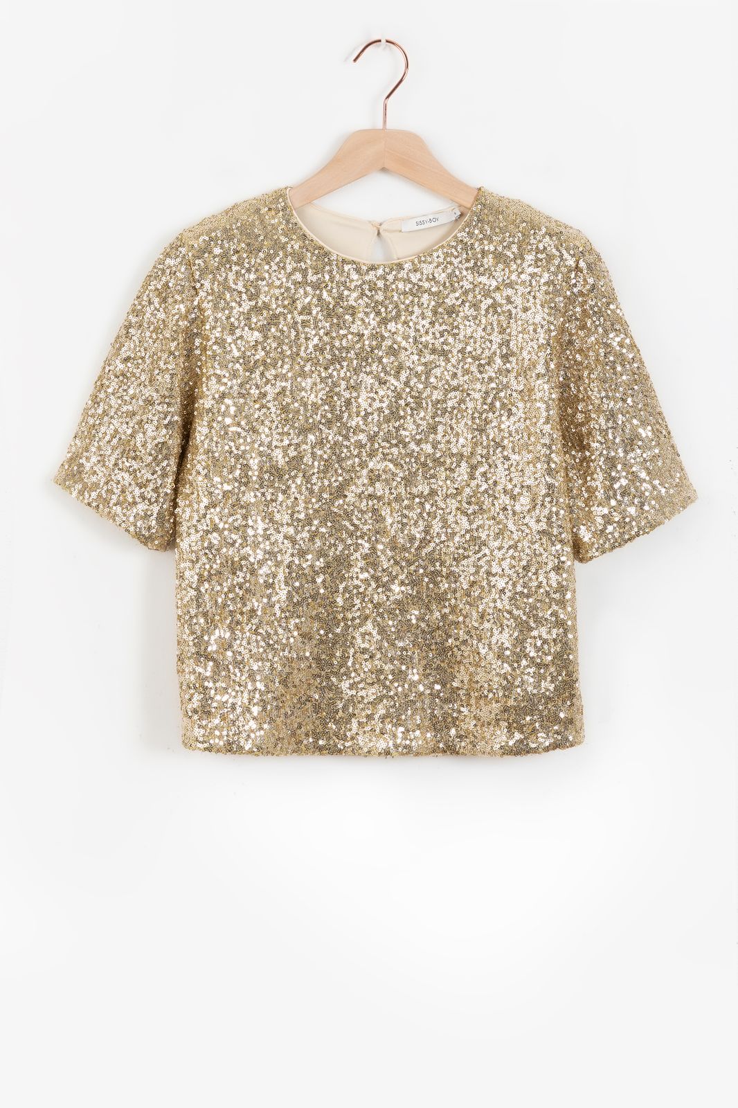 Pailletten-Shirt - goldfarben