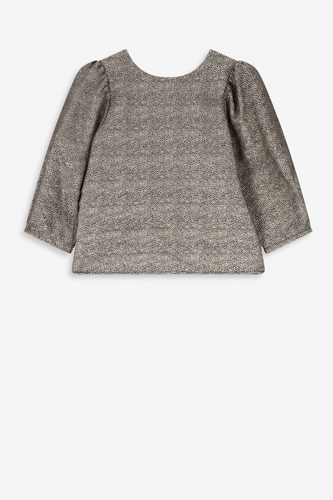 Metallic-Top mit Schleifen-Details - goldfarben