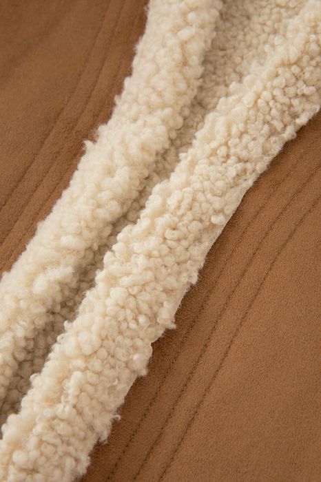 Petit Gilet Femme Simili Daim Marron Avec Pompons - Marque Hem & Thread - Taille S - Très Bon état