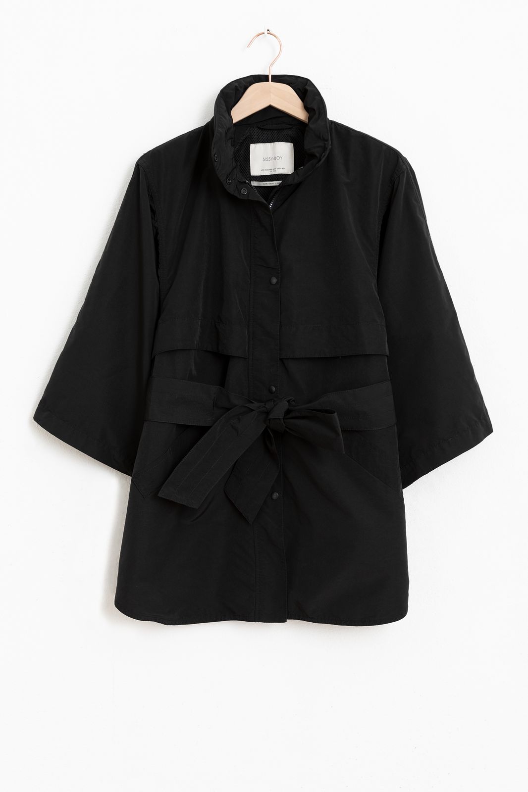 Manteau nylon kimono - noir