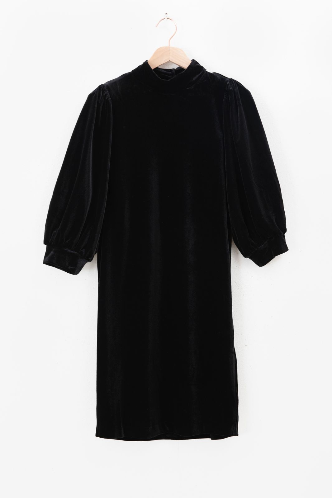 Robe dos nu en velours - noir