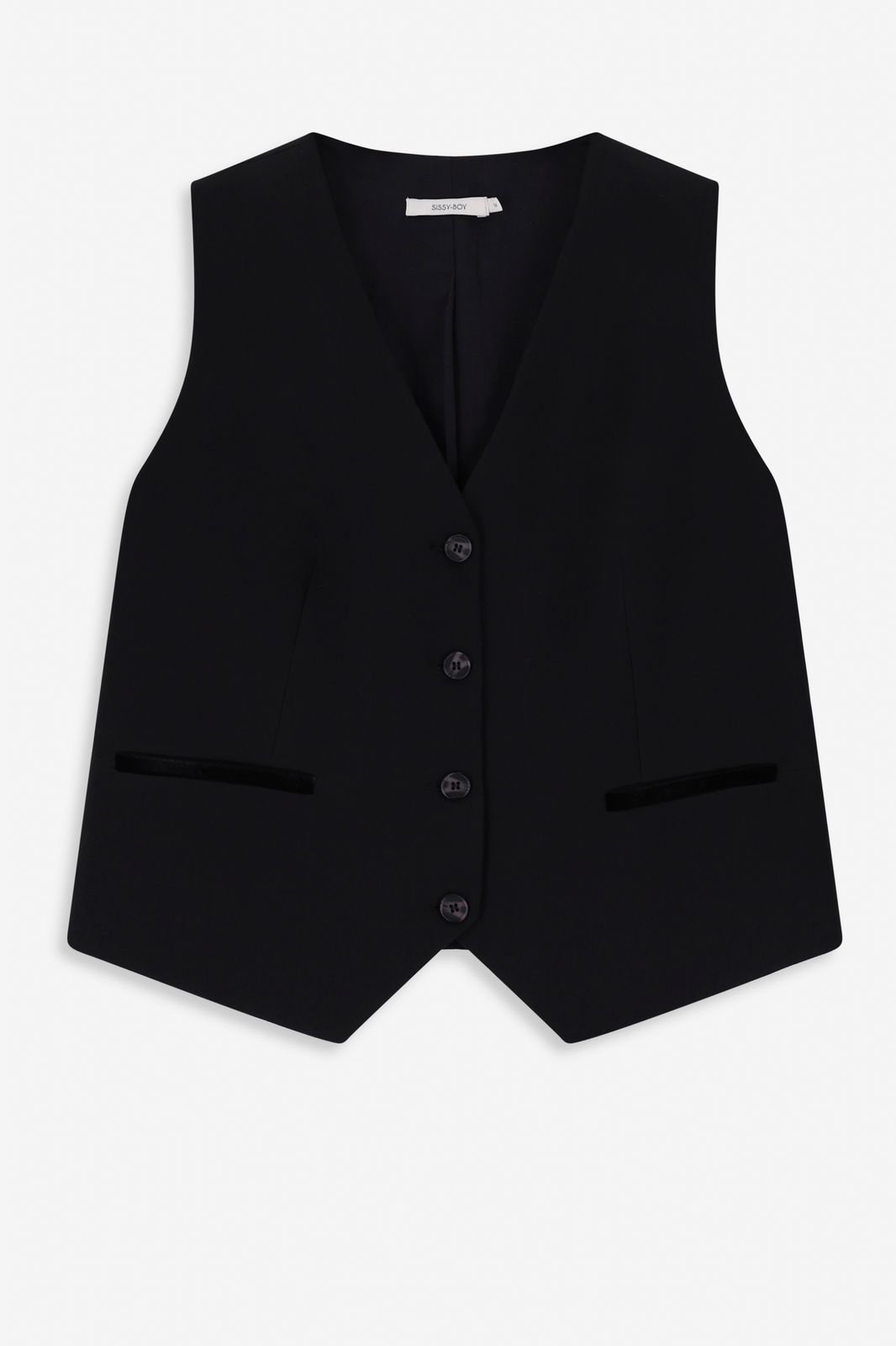 Gilet avec des détails en velours - noir