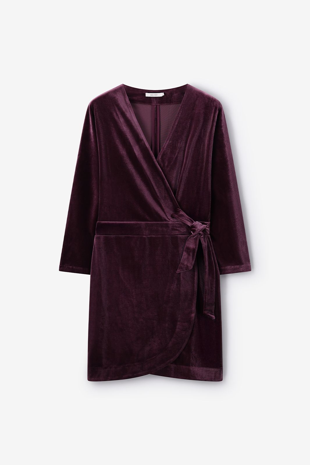 Robe portefeuille rouge à paillettes manches longues