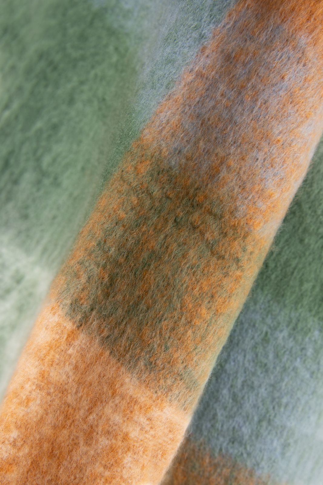 Écharpe à carreaux - vert foncé/orange