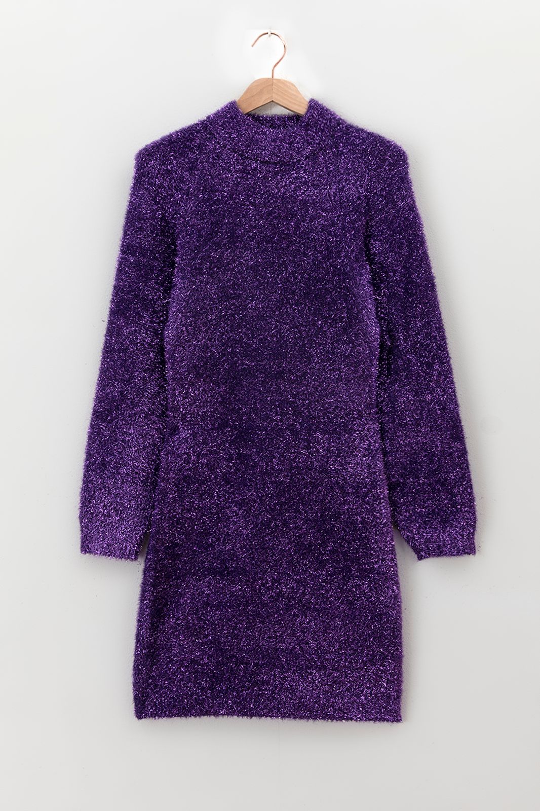 Robe pailletée tricotée - violet foncé