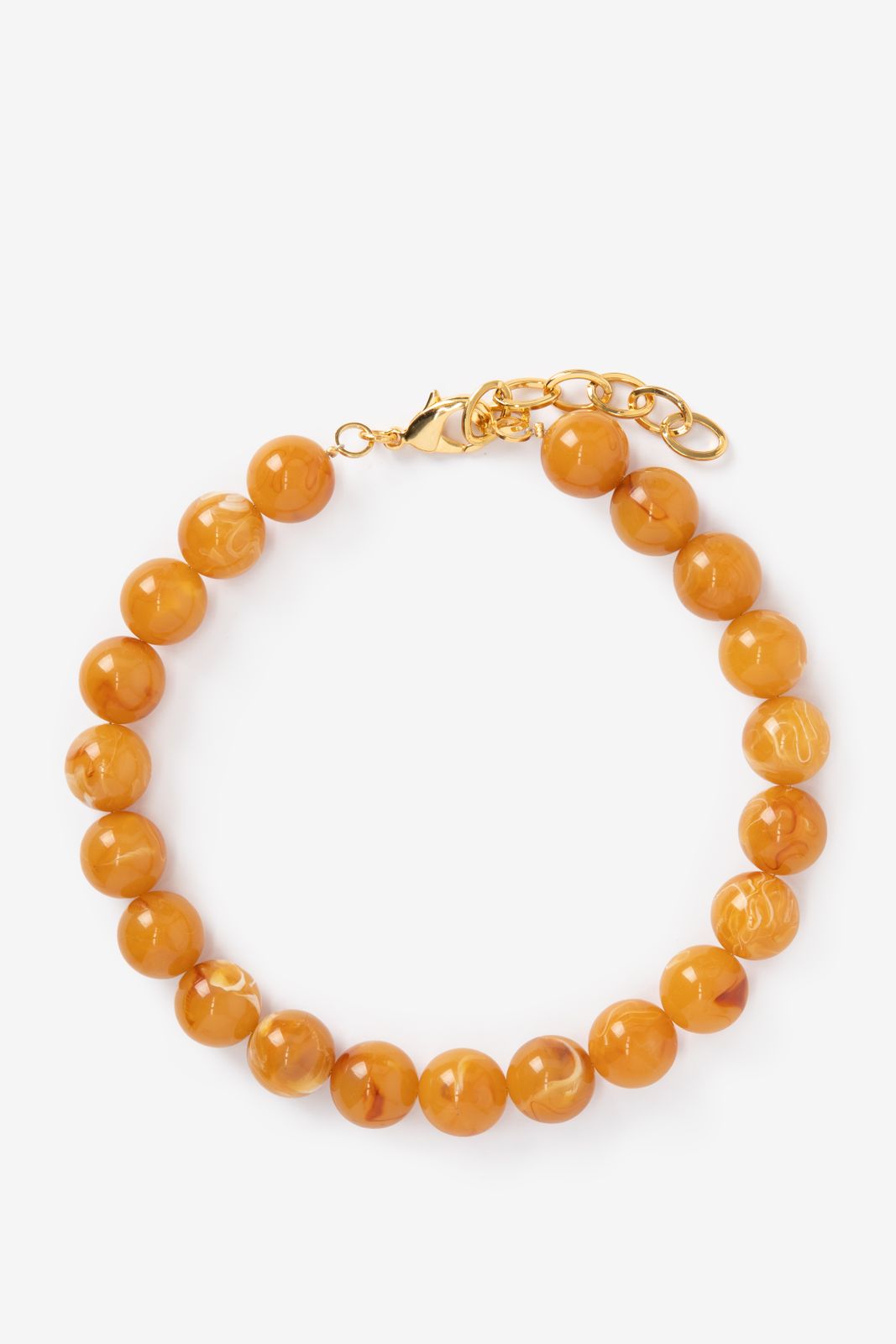 Collier à perles en résine - marron