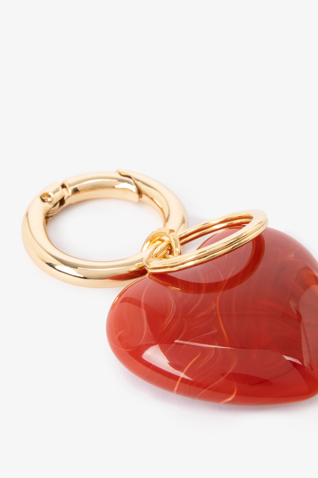 Charm de sac en résine avec cœur - rouge