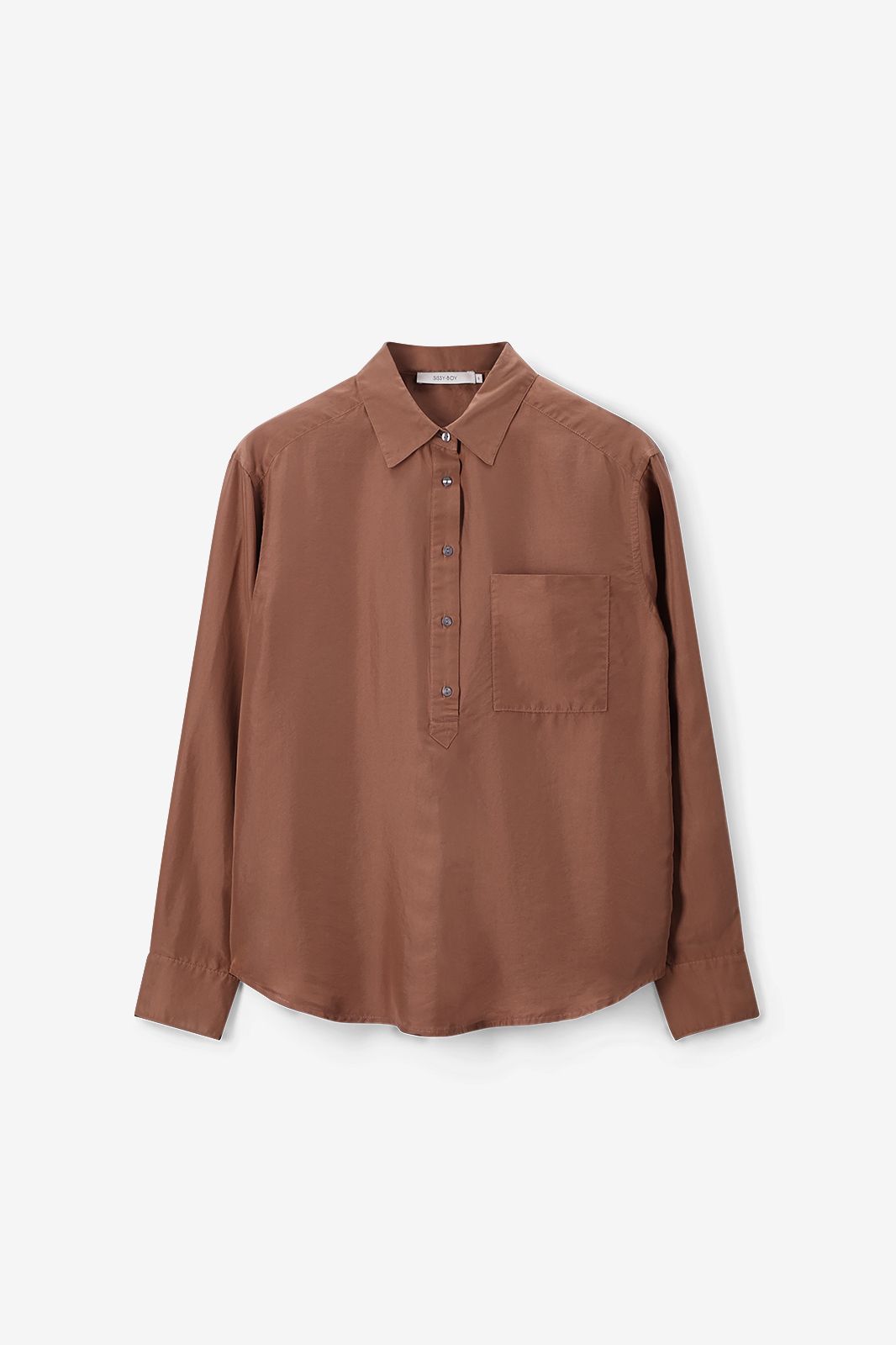 Blouse en soie - marron