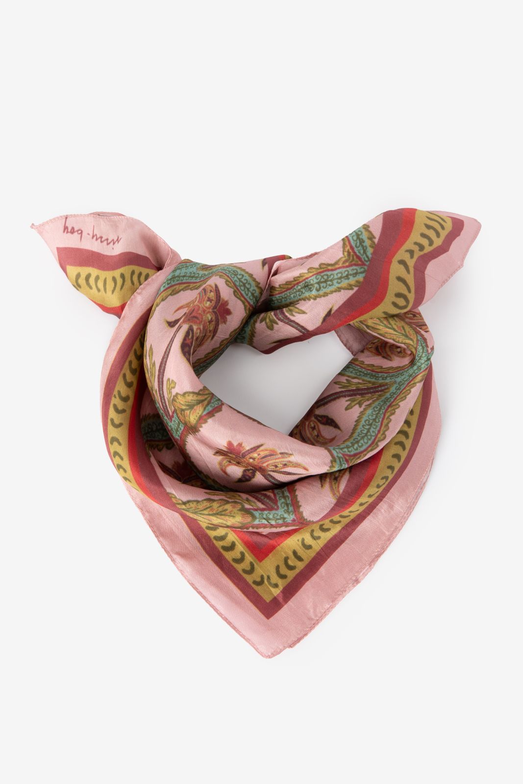 Foulard avec imprimé palmiers - rose clair