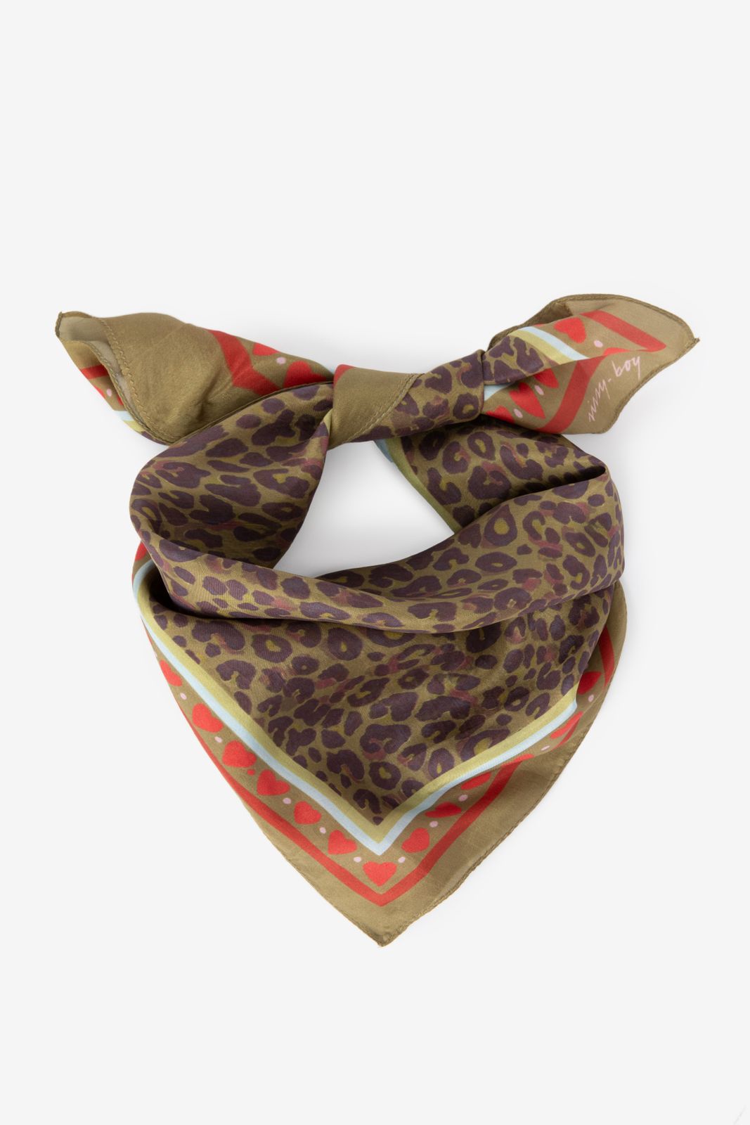 Écharpe avec imprimé léopard - vert foncé