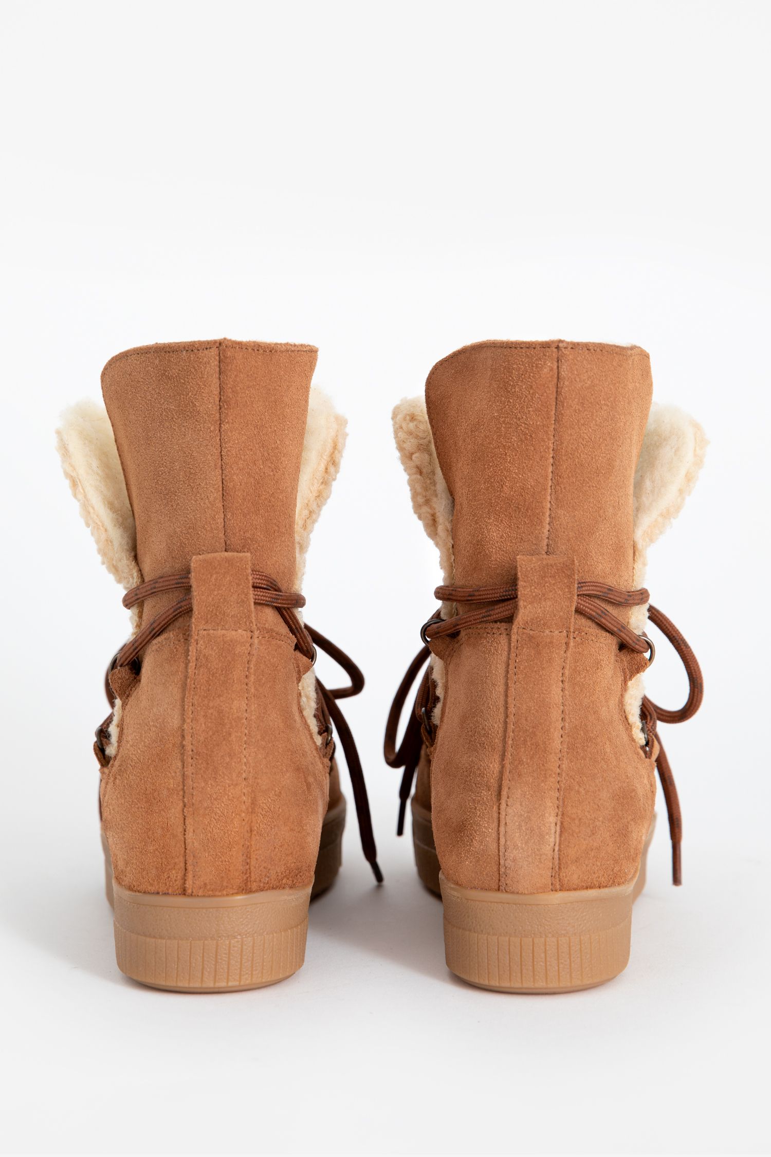 Bruine suède snowboots met teddy - Dames | Sissy-Boy