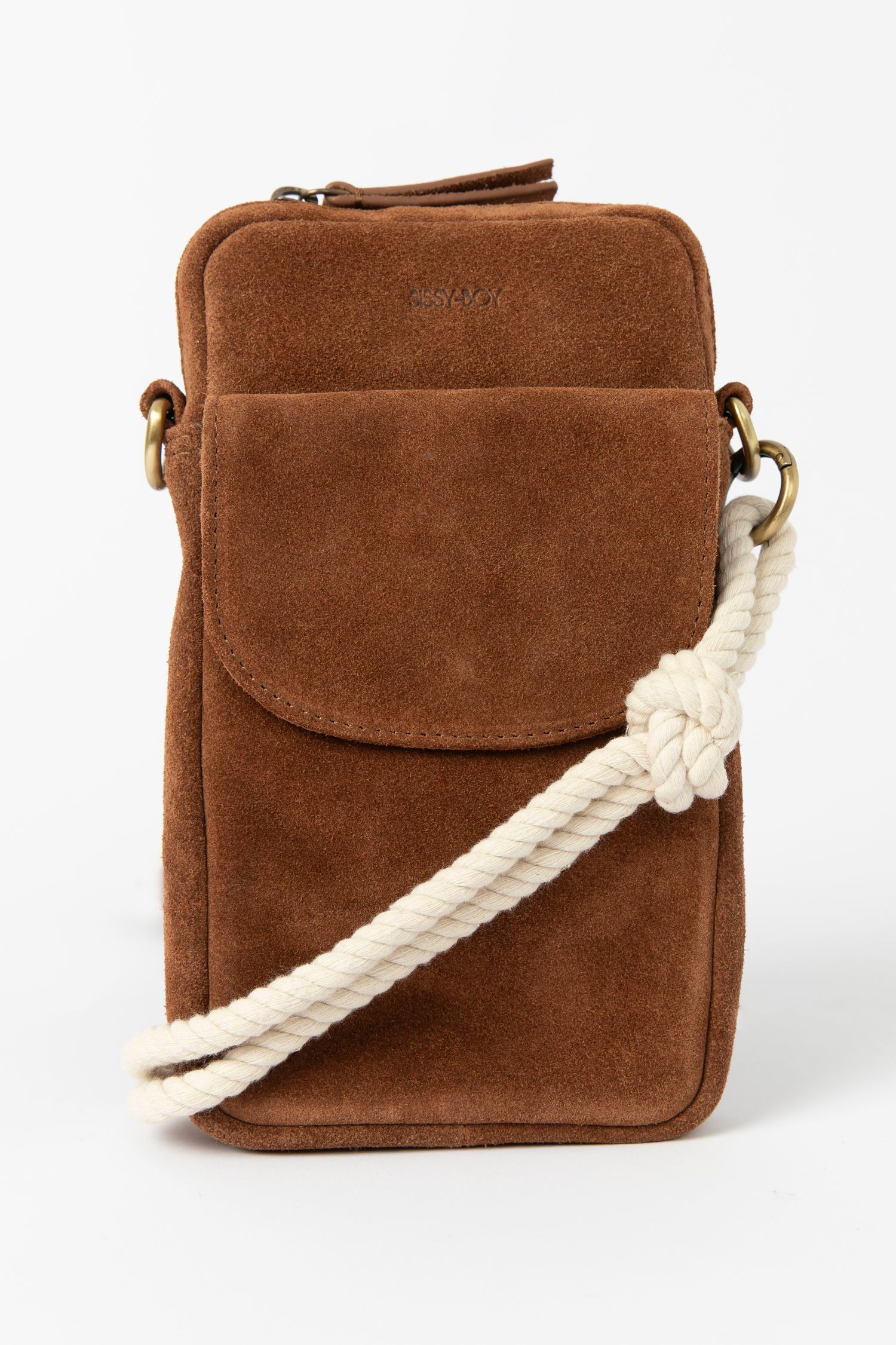 Bruin su de crossbody tasje met koord Dames Sissy Boy