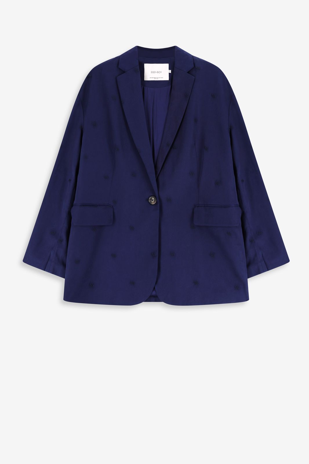 Blazer surdimensionné avec broderie - bleu foncé