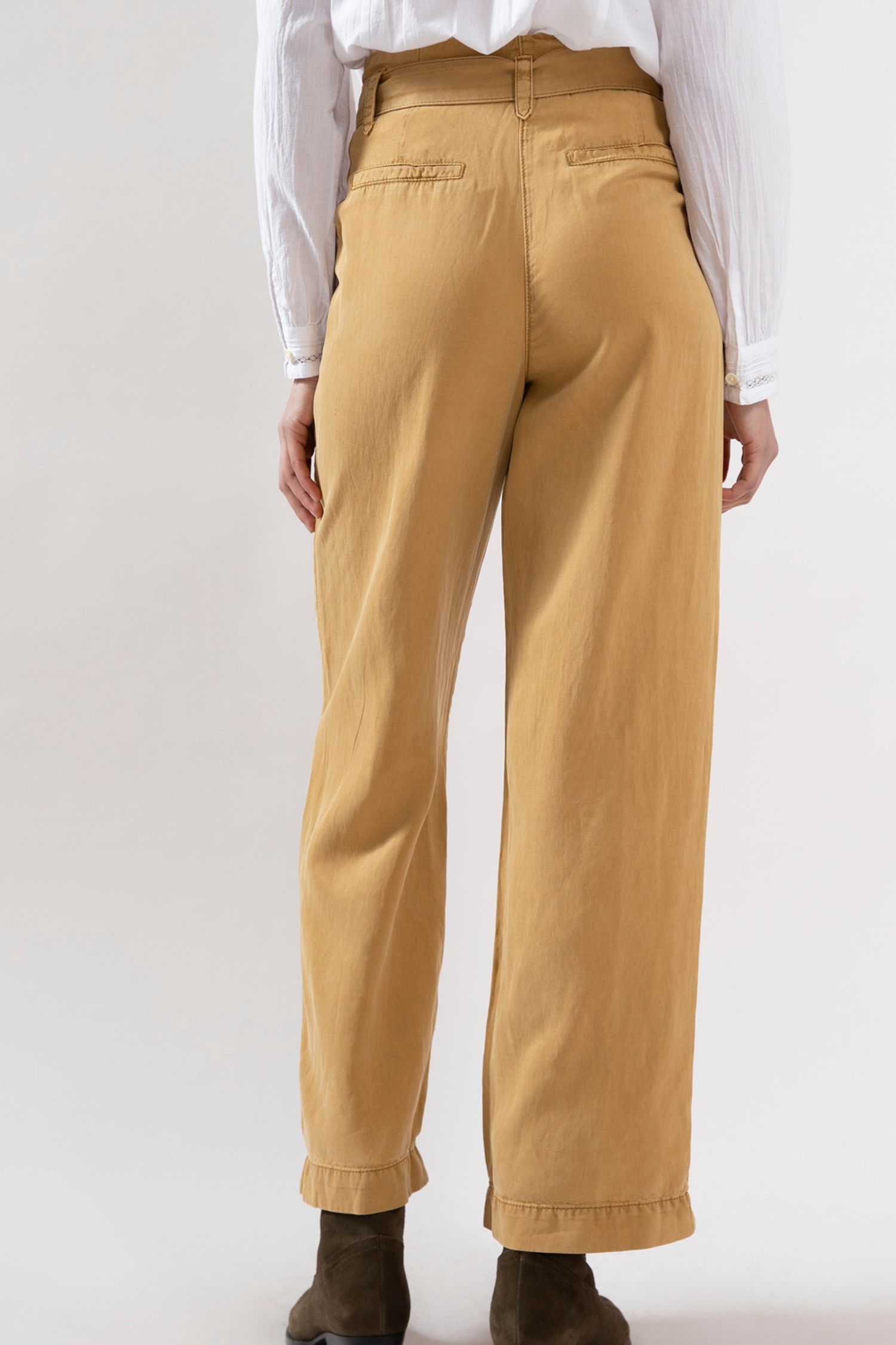 Bruine high waist paperbag pantalon - Dames | Sissy-Boy