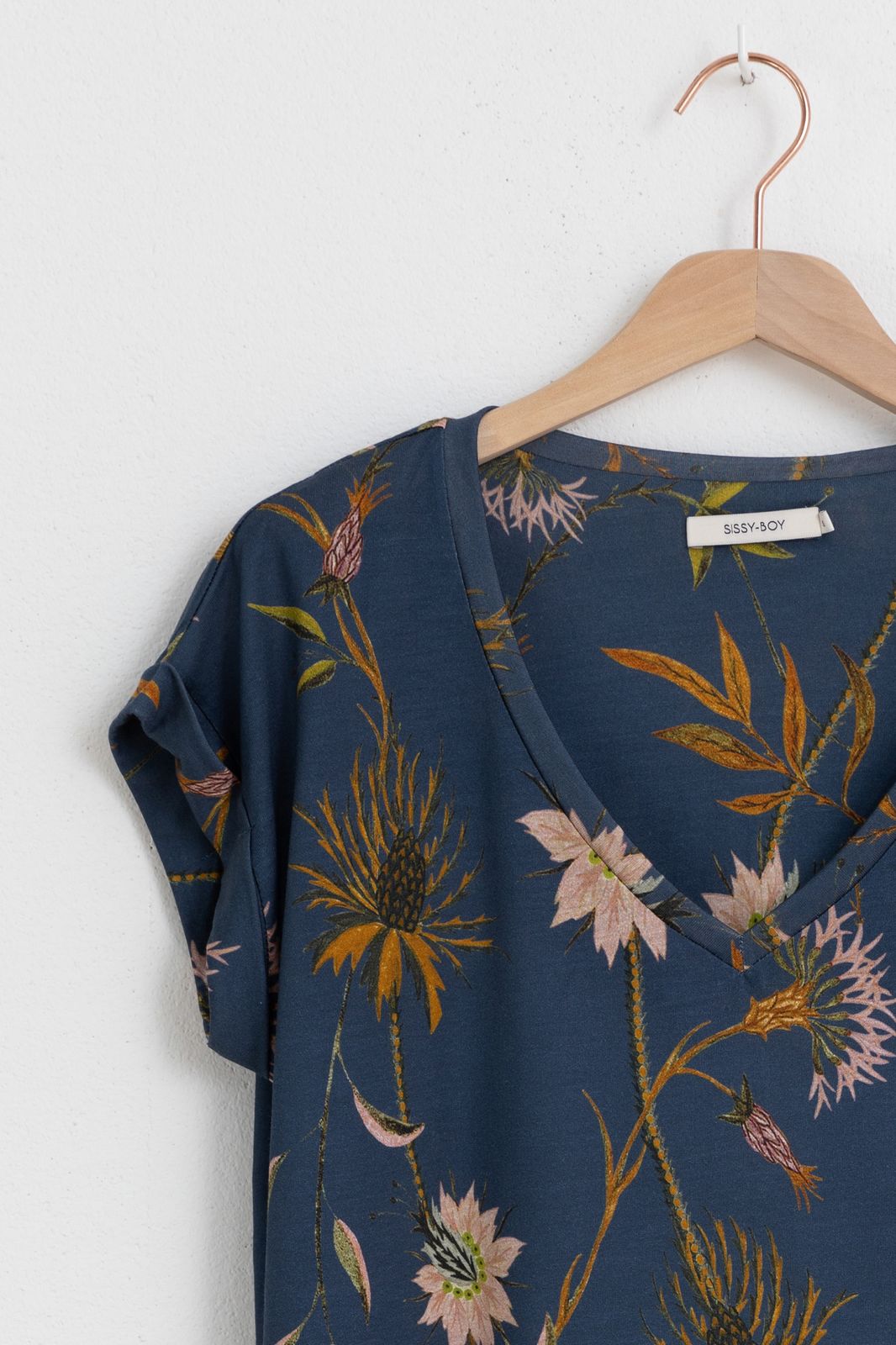 haai Afslachten Induceren Blauw t-shirt met bloemenprint - Dames | Sissy-Boy