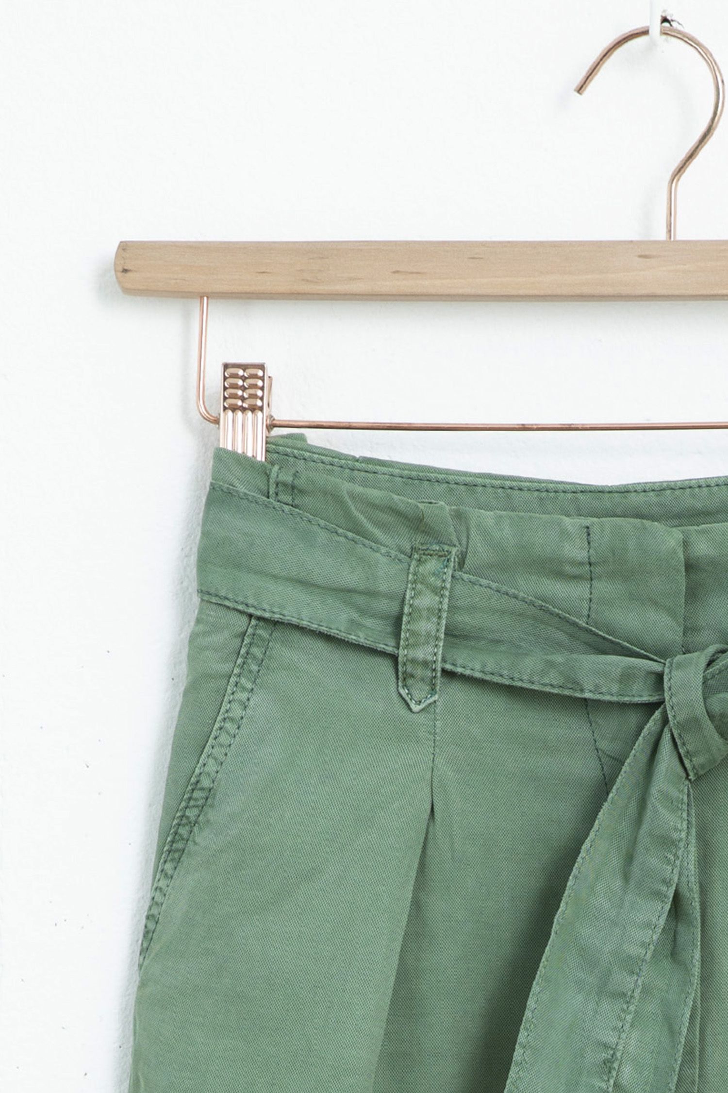 Groene high waist paperbag short - Dames | Sissy-Boy