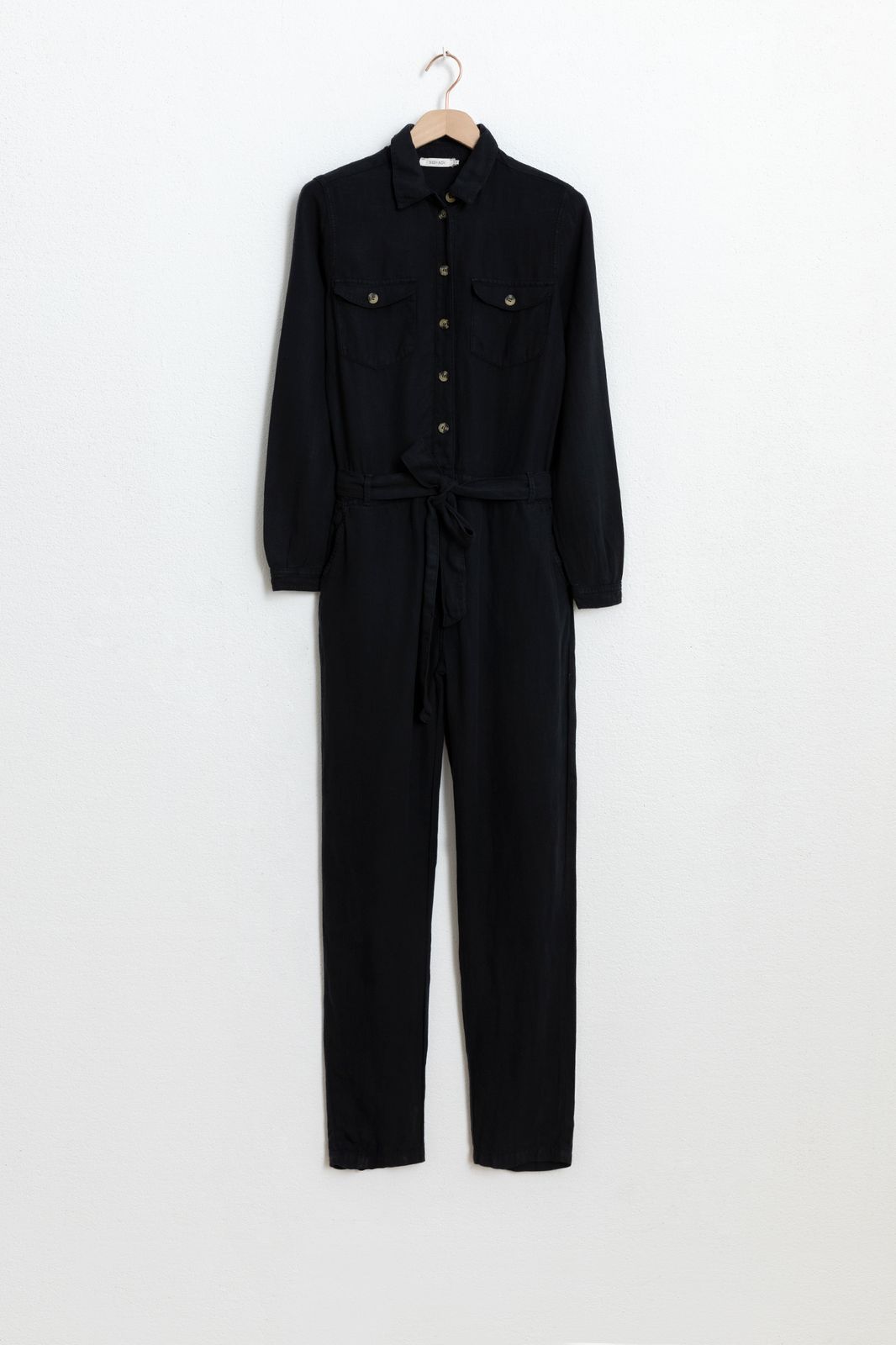 Garment Dyed Jumpsuit - schwarz