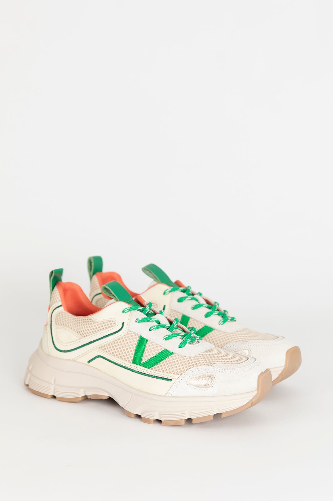 Sneaker mit grünen Details - weiß