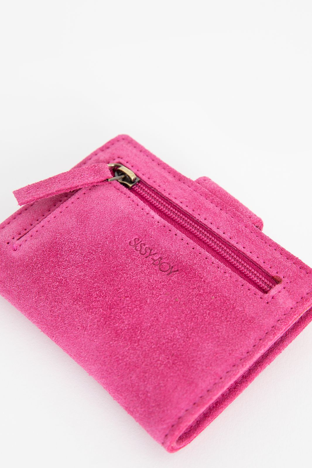 Portemonnaie aus Veloursleder - rosa