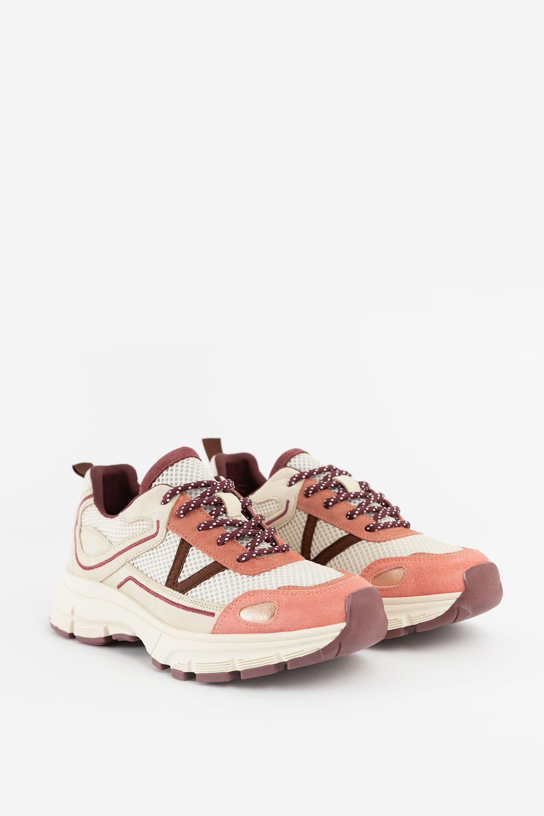 Sneaker mit bordeauxroten Details - rosa