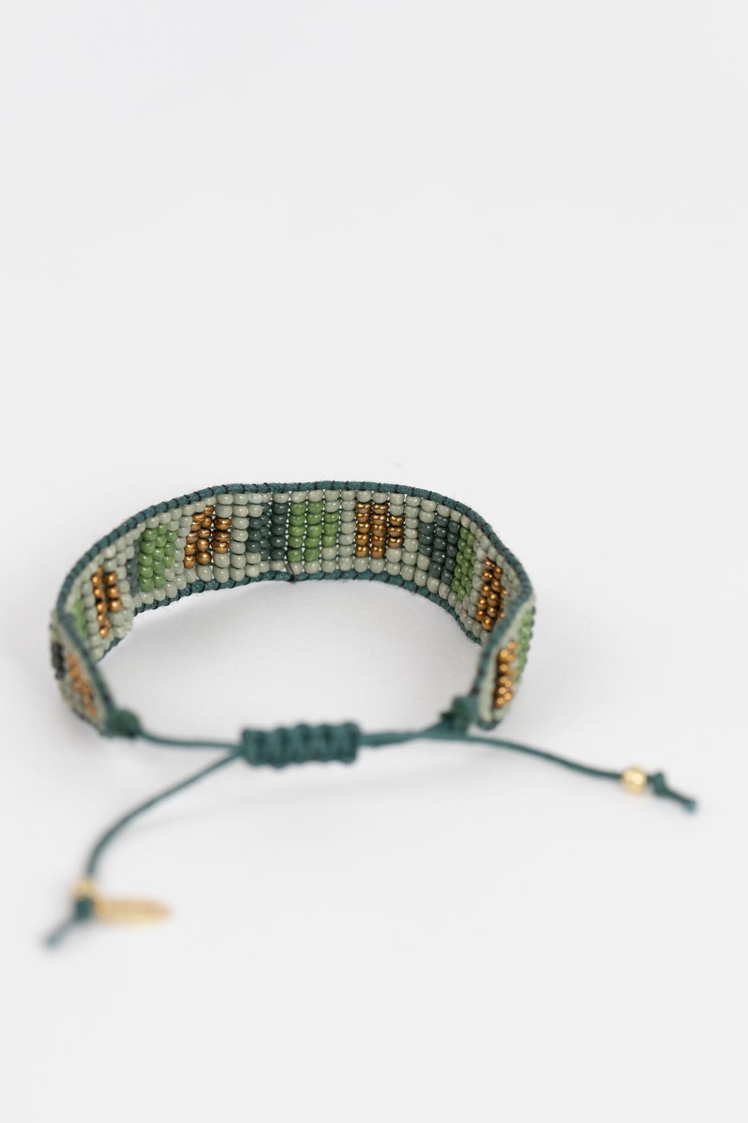 Bracelet en perles avec motif à pois - vert