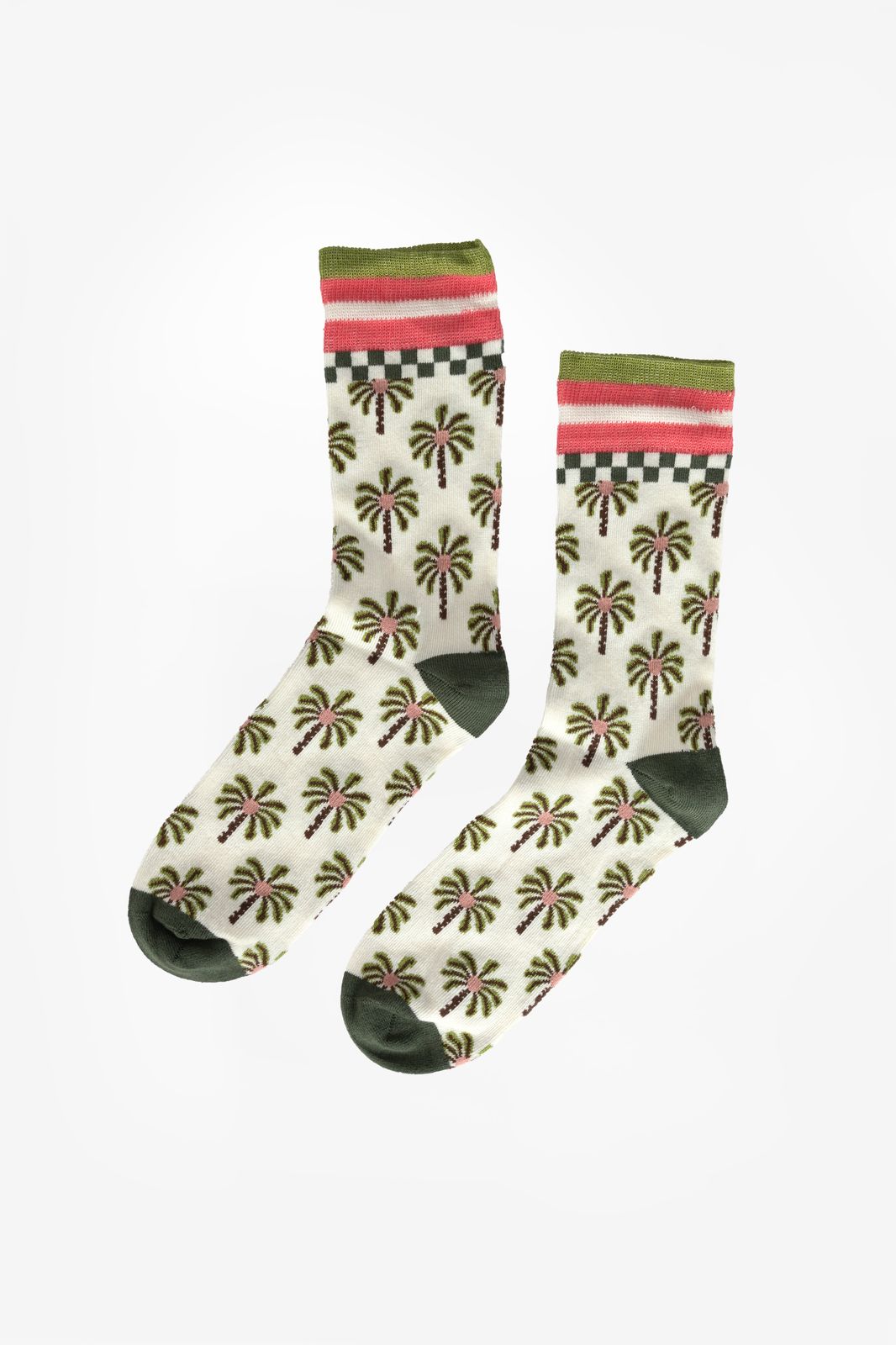 Chaussettes jacquard avec motif palmiers - multicolore