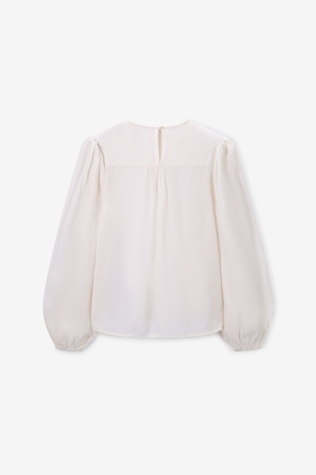 Blouse avec manches bouffantes - blanc