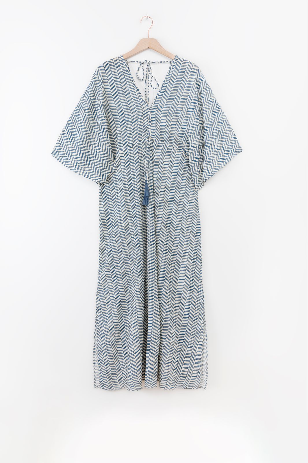 Robe longue avec imprimé - bleu