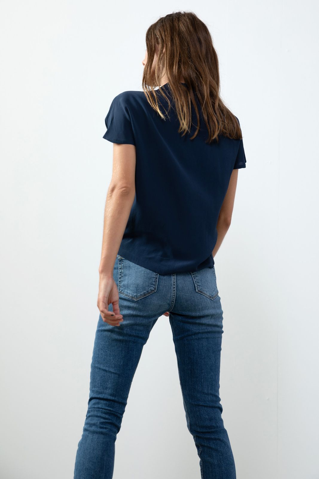 reflecteren onderwijzen Mondstuk Donkerblauwe blouse met korte mouwen - Dames | Sissy-Boy