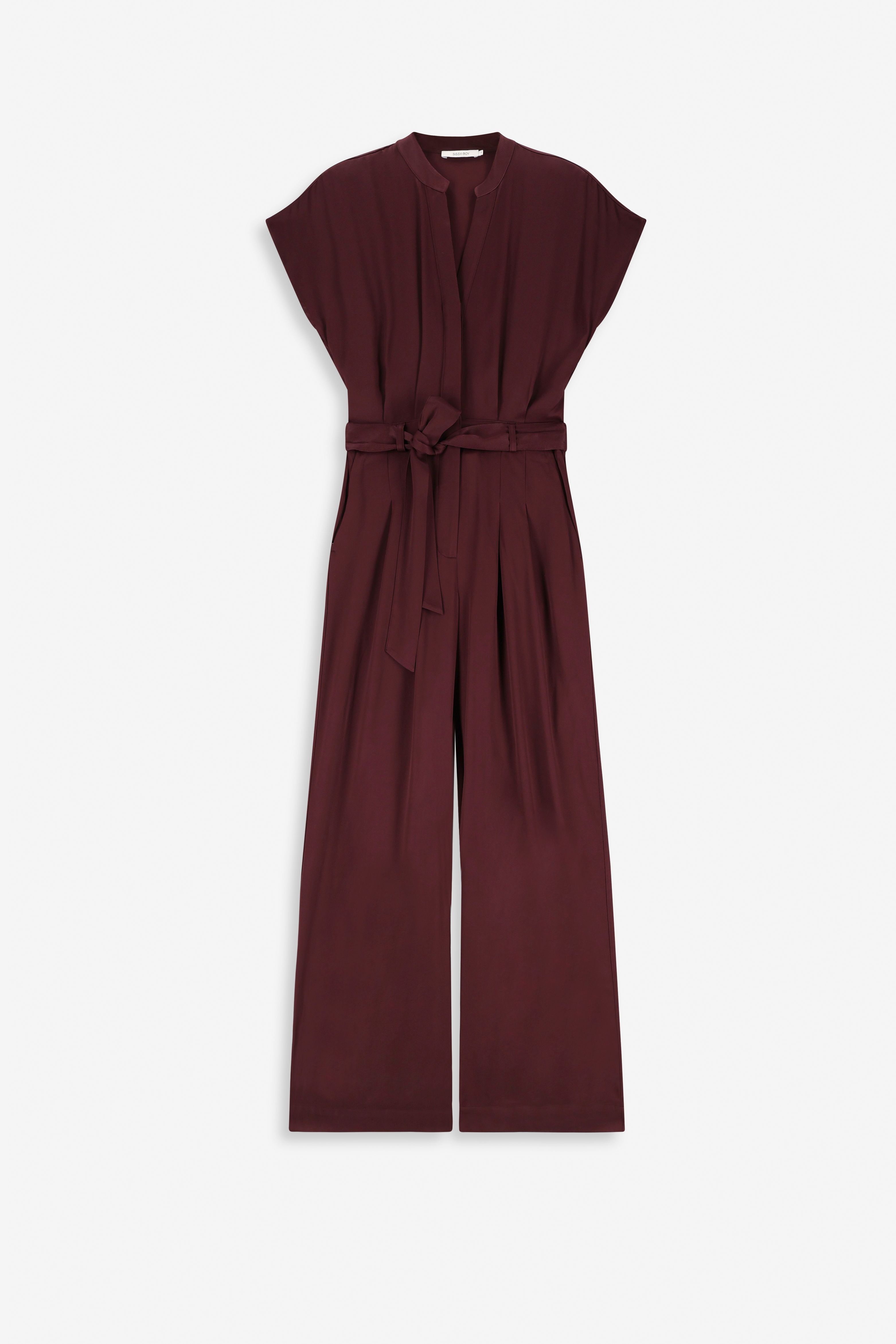 Bordeaux rode jumpsuit met open rug