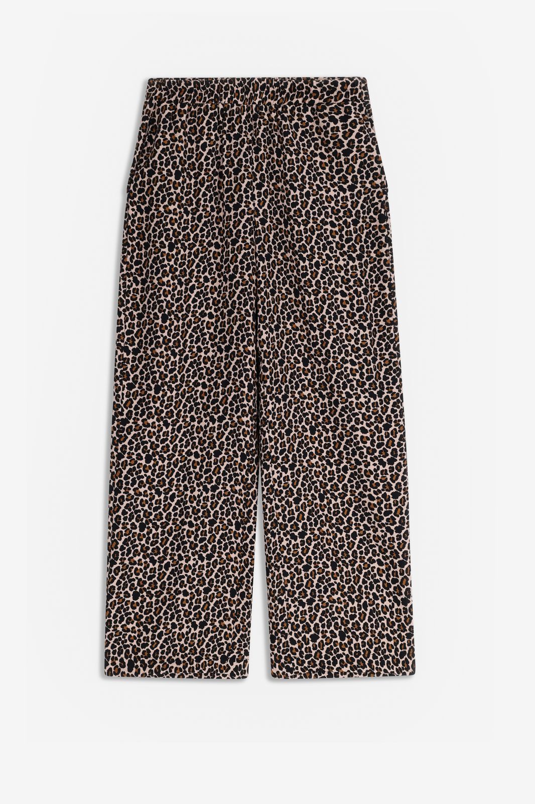 Pantalon large avec imprimé léopard - marron